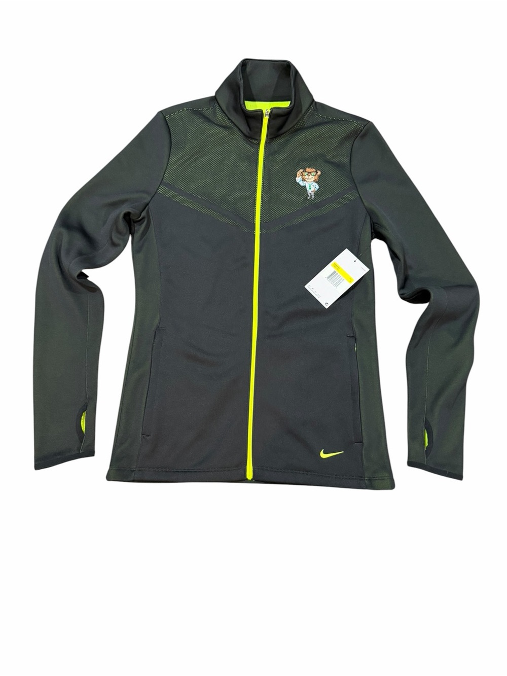 Nike Golf Therma-FIT Full Zip Jacket Black Neon Yellow Women’s Small NWT